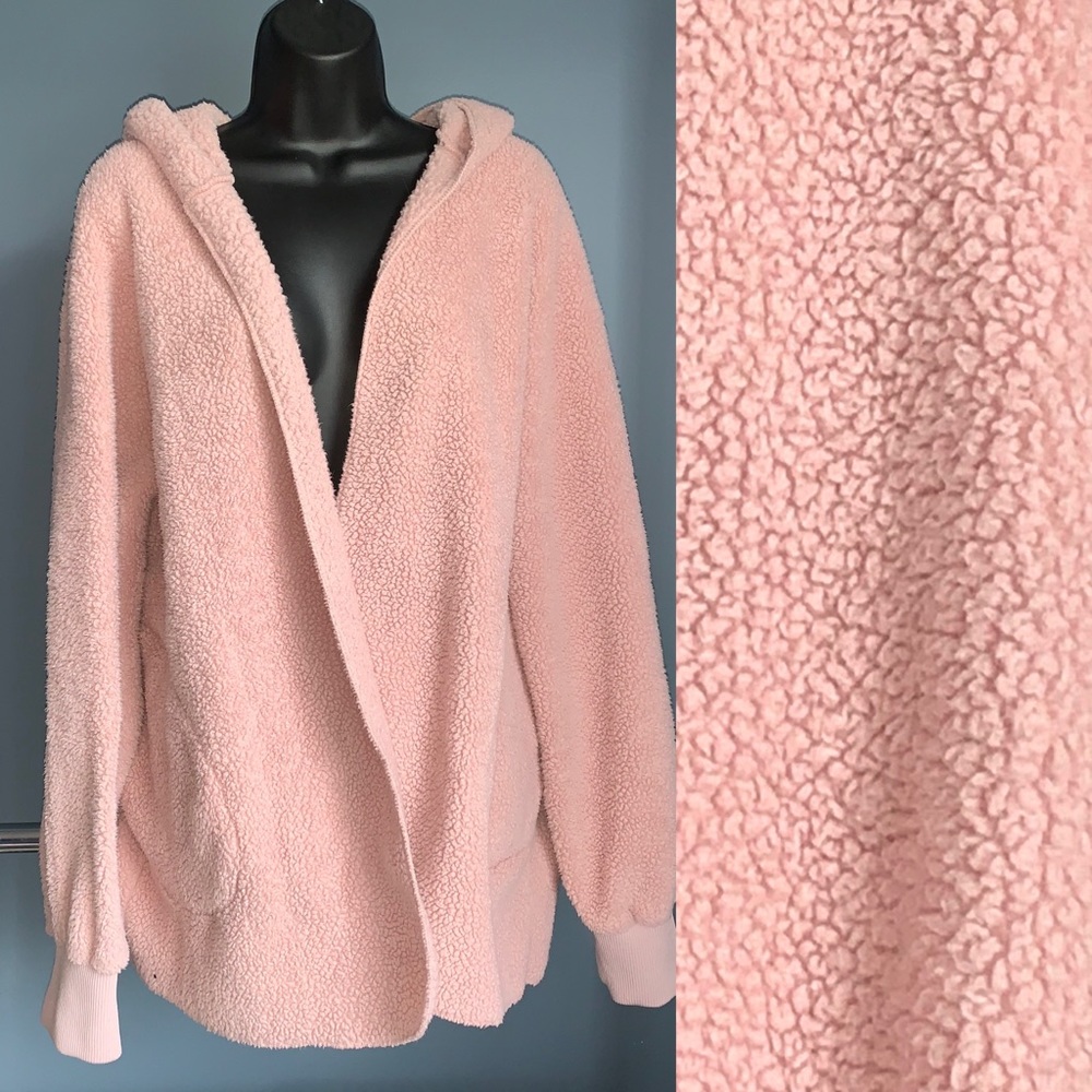 Oversized Teddy Hooded Sweater with pockets